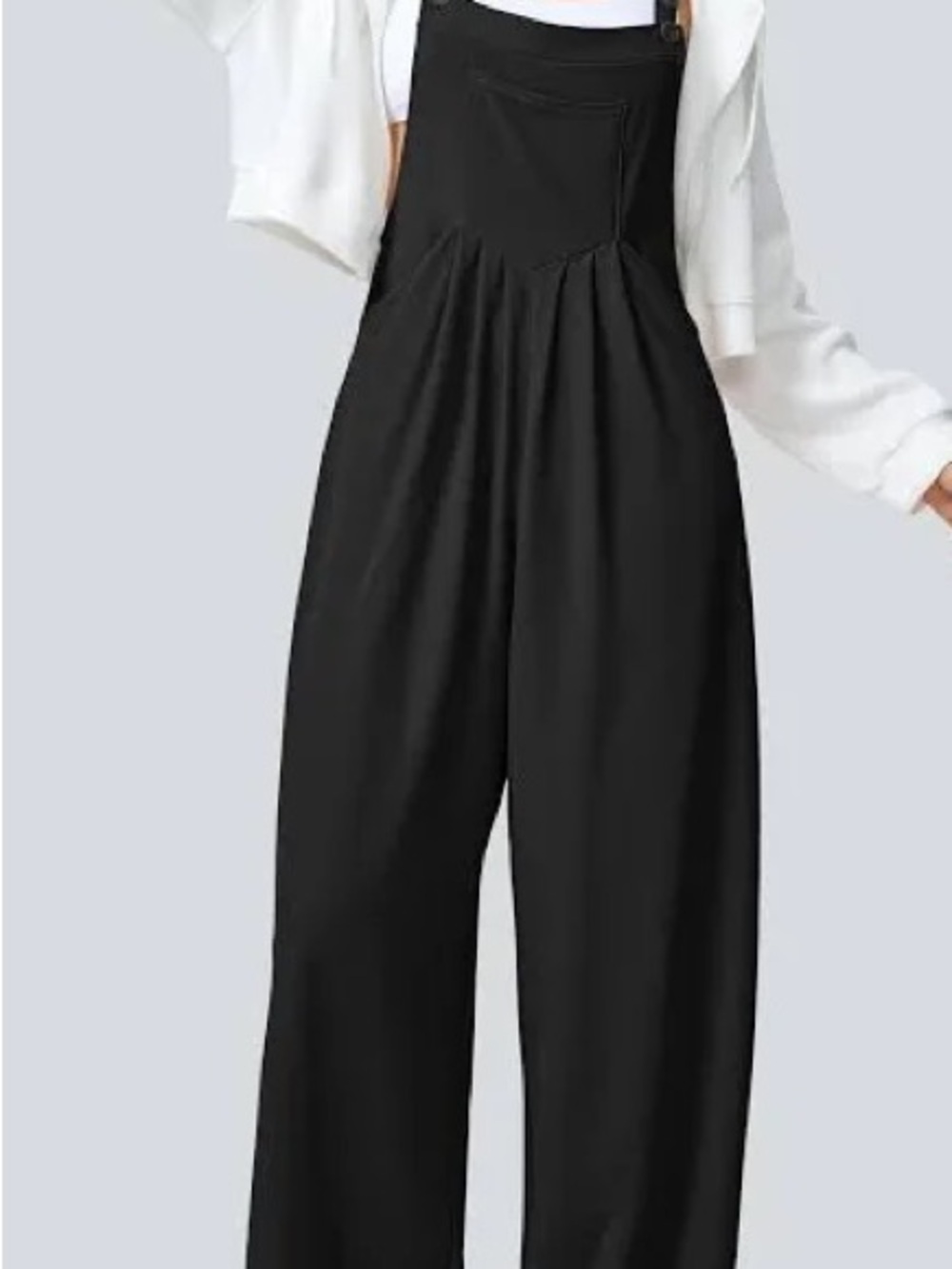 NWT Halara Black Wide-Leg Overalls Jumpsuit - Size M